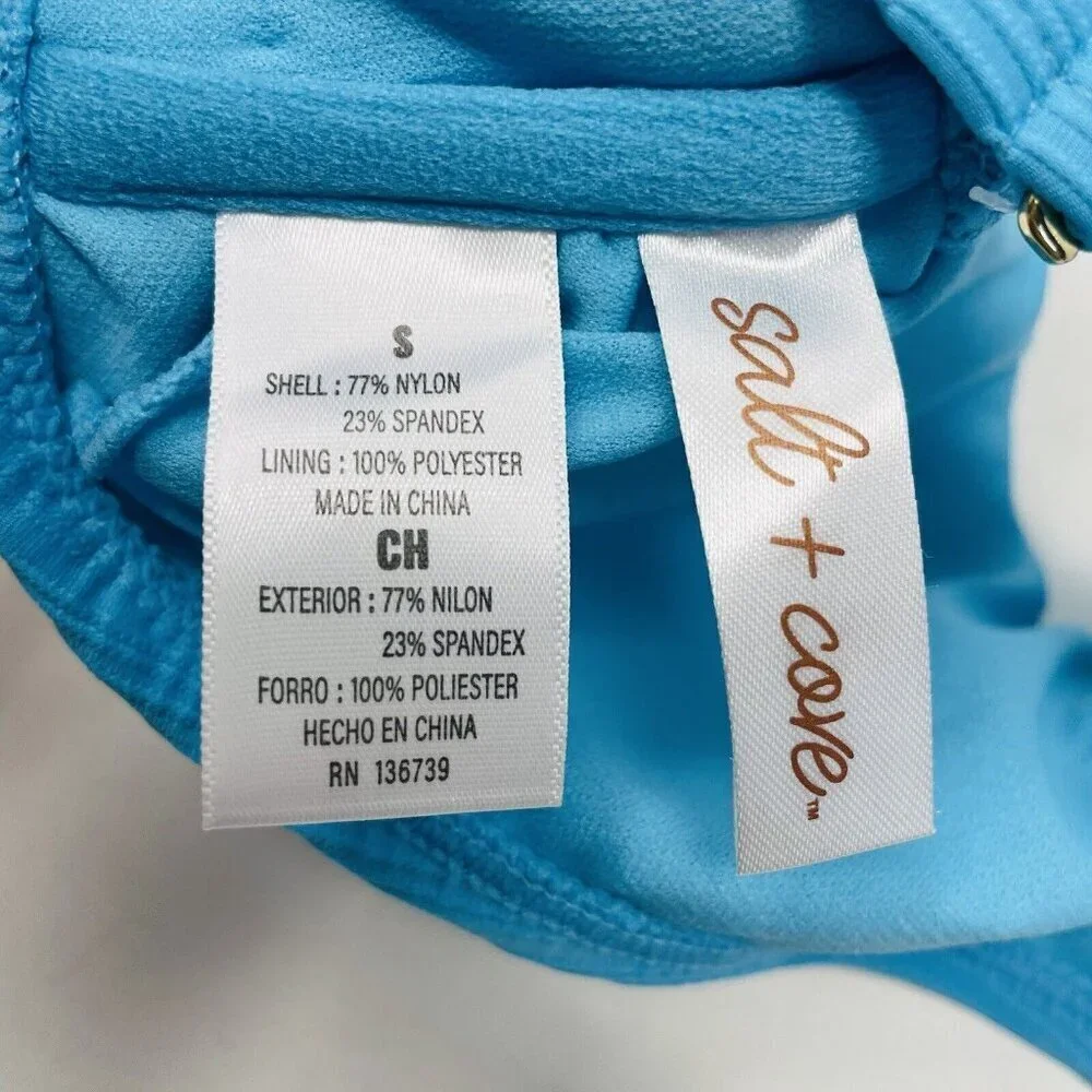 Salt +‎ Cove Juniors Small Mint Spark Variegated Ribbed Bralette Bikini Top 2617